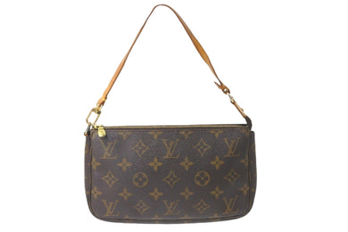 LOUIS VUITTON ルイヴィトン モノグラム ポシェット アクセソワール ブラウン M51980 ハンドバッグ ポーチ 美品 中古 57881