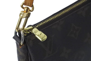 LOUIS VUITTON ルイヴィトン モノグラム ポシェット アクセソワール ブラウン M51980 ハンドバッグ ポーチ 美品 中古 57881