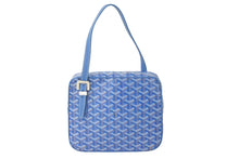 Load image into Gallery viewer, 極美品 GOYARD ゴヤール ショルダーバッグ ヨナMM ヘリンボーン柄 ブルー シルバー金具 中古 57893