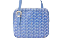 Load image into Gallery viewer, 極美品 GOYARD ゴヤール ショルダーバッグ ヨナMM ヘリンボーン柄 ブルー シルバー金具 中古 57893