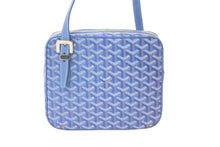 Load image into Gallery viewer, 極美品 GOYARD ゴヤール ショルダーバッグ ヨナMM ヘリンボーン柄 ブルー シルバー金具 中古 57893