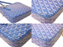 Load image into Gallery viewer, 極美品 GOYARD ゴヤール ショルダーバッグ ヨナMM ヘリンボーン柄 ブルー シルバー金具 中古 57893