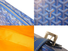 Load image into Gallery viewer, 極美品 GOYARD ゴヤール ショルダーバッグ ヨナMM ヘリンボーン柄 ブルー シルバー金具 中古 57893