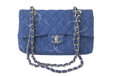 新品同様品 CHANEL シャネル チェーンショルダーバッグ ココマーク マトラッセ 30番台 デニム ブルー シルバー金具 57897