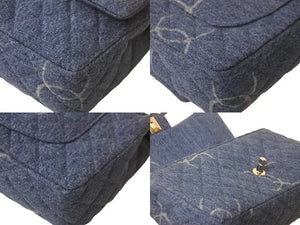 新品同様品 CHANEL シャネル チェーンショルダーバッグ ココマーク マトラッセ 30番台 デニム ブルー シルバー金具 57897