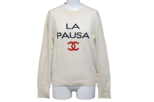 Load image into Gallery viewer, CHANEL シャネル ラパウザ ニット ココマーク ロゴ ホワイト 2019年 カシミヤ P60439K46038 サイズ34 美品 中古 57900