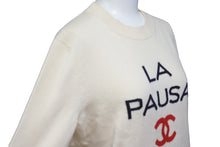 Load image into Gallery viewer, CHANEL シャネル ラパウザ ニット ココマーク ロゴ ホワイト 2019年 カシミヤ P60439K46038 サイズ34 美品 中古 57900