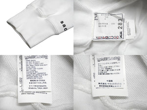 極美品 Sacai サカイ パーカー スウェット 21-0283S 21AW×KAWS Embroidery Hoodie カウズロゴ プルオーバー ホワイト 中古 57904