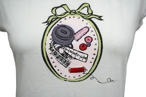 Christian Dior クリスチャンディオール 半袖Ｔシャツ 裁縫プリント サイズ12A ホワイト 2EBMTEE1RU 美品 中古 57907