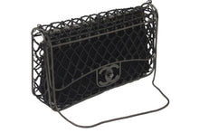 Load image into Gallery viewer, 新品同様 CHANEL シャネル ココマーク チェーンショルダーバッグ ビーズマトラッセ 18番台 サテン ガンメタ ブラック 中古 57914