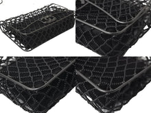 Load image into Gallery viewer, 新品同様 CHANEL シャネル ココマーク チェーンショルダーバッグ ビーズマトラッセ 18番台 サテン ガンメタ ブラック 中古 57914