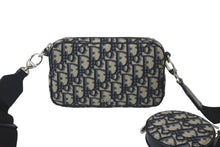 Load image into Gallery viewer, 極美品 Christian Dior クリスチャンディオール オブリーク ショルダーバッグ 29-BO-0271 キャンバス ネイビー 中古 57916