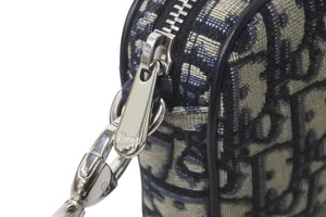 極美品 Christian Dior クリスチャンディオール オブリーク ショルダーバッグ 29-BO-0271 キャンバス ネイビー 中古 57916