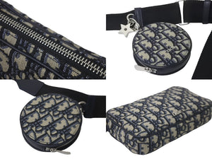 極美品 Christian Dior クリスチャンディオール オブリーク ショルダーバッグ 29-BO-0271 キャンバス ネイビー 中古 57916