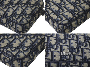 極美品 Christian Dior クリスチャンディオール オブリーク ショルダーバッグ 29-BO-0271 キャンバス ネイビー 中古 57916