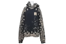 Load image into Gallery viewer, 極美品 AMIRI アミリ バンダナ柄 ブリーチ プルオーバーパーカー ブラック サイズ50 17216U00CL 中古 57917
