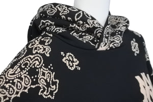 極美品 AMIRI アミリ バンダナ柄 ブリーチ プルオーバーパーカー ブラック サイズ50 17216U00CL 中古 57917