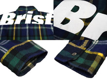 Load image into Gallery viewer, F.C.R.B. エフシーアールビー ロゴ チェックシャツ ネイビー系 FCRB-192073 19AW サイズL 良品 中古 57934
