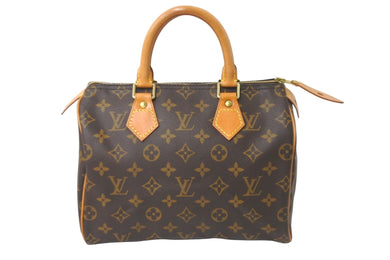LOUIS VUITTON ルイヴィトン ハンドバッグ スピーディー25 モノグラム M41528 PVC レザー ゴールド金具 美品 中古 57958
