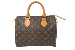 LOUIS VUITTON ルイヴィトン ハンドバッグ スピーディー25 モノグラム M41528 PVC レザー ゴールド金具 美品 中古 57958