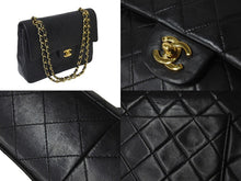 Load image into Gallery viewer, CHANEL シャネル ココマーク チェーンショルダーバッグ Wフラップ マトラッセ 25 1番台 ブラック ゴールド金具 美品 中古 57964