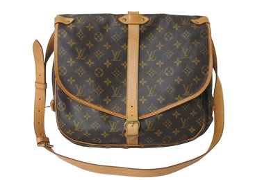 LOUIS VUITTON ルイヴィトン ショルダーバッグ M42254 ソミュール35 モノグラムキャンバス ブラウン ゴールド 美品 中古 57968