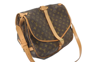 LOUIS VUITTON ルイヴィトン ショルダーバッグ M42254 ソミュール35 モノグラムキャンバス ブラウン ゴールド 美品 中古 57968