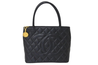 CHANEL シャネル ハンドバッグ 復刻トート キャビアスキン マトラッセ ココマーク 5番台 ゴールド金具 美品 中古 57971