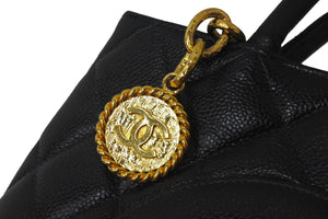 CHANEL シャネル ハンドバッグ 復刻トート キャビアスキン マトラッセ ココマーク 5番台 ゴールド金具 美品 中古 57971