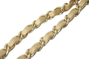 CHANEL シャネル チェーンショルダーバッグ 8番台 マトラッセ 25 Wフラップ ラムスキン ベージュ ゴールド金具 美品 中古 57977