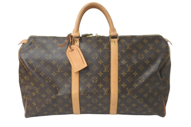 LOUIS VUITTON ルイヴィトン ボストンバッグ キーポル50 モノグラム M41426 ブラウン ゴールド金具 美品 中古 57986