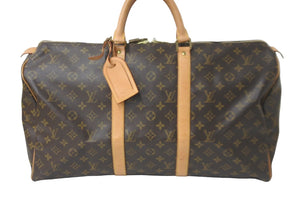 LOUIS VUITTON ルイヴィトン ボストンバッグ キーポル50 モノグラム M41426 ブラウン ゴールド金具 美品 中古 57986