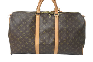 LOUIS VUITTON ルイヴィトン ボストンバッグ キーポル50 モノグラム M41426 ブラウン ゴールド金具 美品 中古 57986