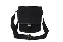画像をギャラリービューアに読み込む, PRADA プラダショルダーバッグ 2VD028 2E9S F0002 三角プレート ナイロン レザー ブラック シルバー金具 美品 中古 57989 