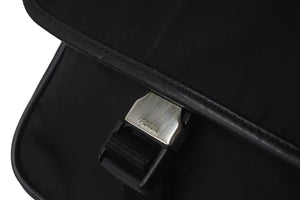 PRADA プラダショルダーバッグ 2VD028 2E9S F0002 三角プレート ナイロン レザー ブラック シルバー金具 美品 中古 57989 