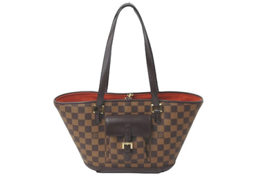 LOUIS VUITTON ルイヴィトン トートバッグ N51121 マノスクPM ダミエ ブラウン ゴールド金具 美品 中古 57990