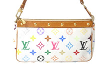 Load image into Gallery viewer, LOUIS VUITTON ルイヴィトン 村上隆 別売りスト付き ポシェットアクセソワール マルチカラー M92649 ゴールド金具 美品 中古 57993