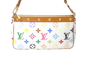 LOUIS VUITTON ルイヴィトン 村上隆 別売りスト付き ポシェットアクセソワール マルチカラー M92649 ゴールド金具 美品 中古 57993