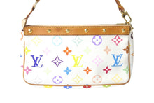Load image into Gallery viewer, LOUIS VUITTON ルイヴィトン 村上隆 別売りスト付き ポシェットアクセソワール マルチカラー M92649 ゴールド金具 美品 中古 57993