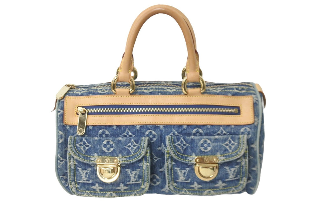 LOUIS VUITTON ルイヴィトン ハンドバッグ ネオスピーディ モノグラムデニム M95019 ゴールド金具 美品 中古 57996