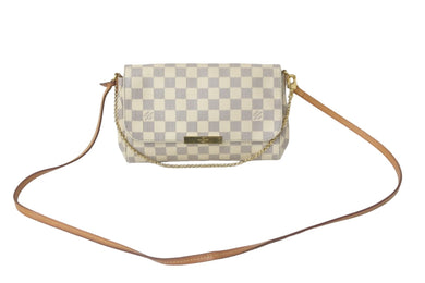 LOUIS VUITTON ルイヴィトン ショルダーバッグ N41277 フェイボリットPM ダミエ アズール ホワイト ゴールド金具 良品 中古 57997