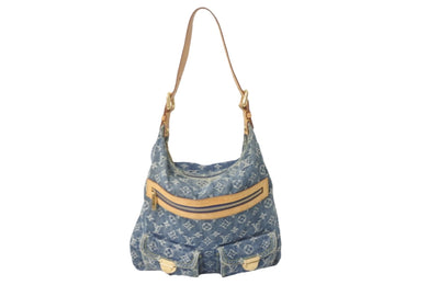 LOUIS VUITTON ルイヴィトン ショルダーバッグ バギーGM モノグラムデニム M95048 ブルー ゴールド金具 美品 中古 57999