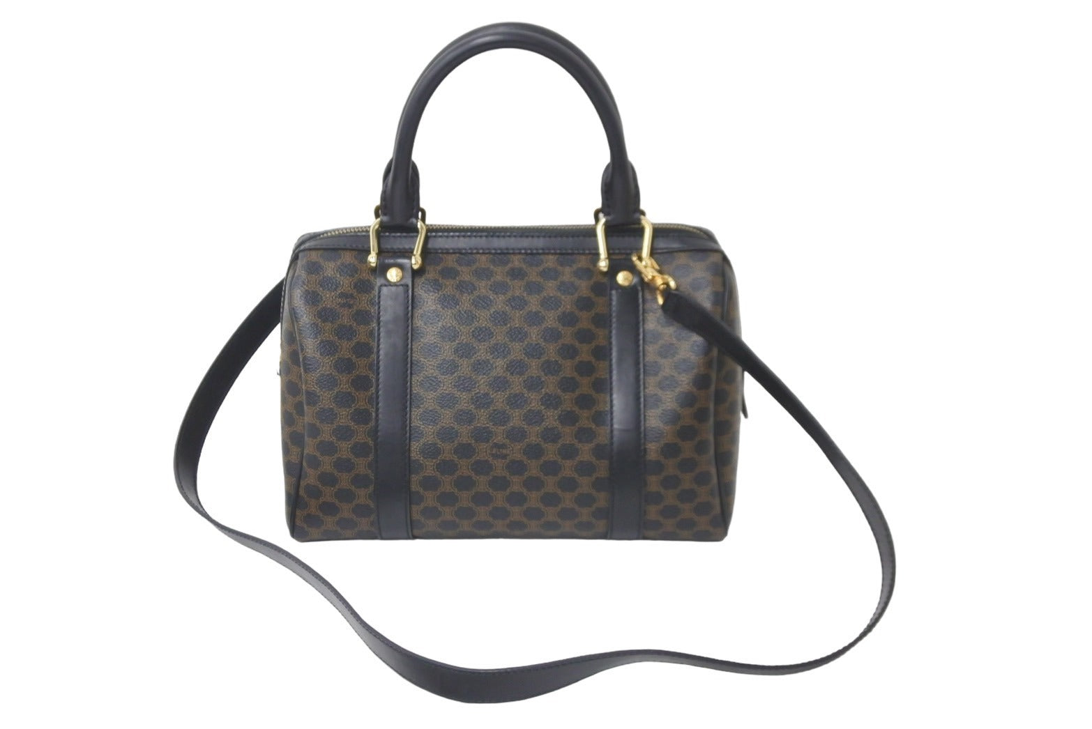 CELINE セリーヌ マカダム ハンドバッグ ミニボストンバッグ PVC  