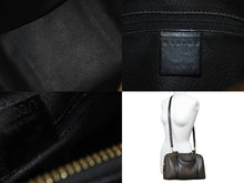 Load image into Gallery viewer, CELINE セリーヌ マカダム ハンドバッグ ミニボストンバッグ PVC レザー ブラック ブラウン ゴールド金具 美品 中古 58004