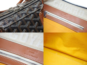 GOYARD ゴヤール ボストンバッグ クロワジュール 40 ブラック ブラウン シルバー金具 良品 中古 58007