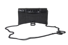 Load image into Gallery viewer, BALENCIAGA バレンシアガ アワーグラス チェーン ウォレット ショルダーバッグ 656050 ブラック クロコ型押し 美品 中古 58008