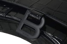 Load image into Gallery viewer, BALENCIAGA バレンシアガ アワーグラス チェーン ウォレット ショルダーバッグ 656050 ブラック クロコ型押し 美品 中古 58008