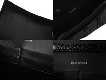 Load image into Gallery viewer, BALENCIAGA バレンシアガ アワーグラス チェーン ウォレット ショルダーバッグ 656050 ブラック クロコ型押し 美品 中古 58008