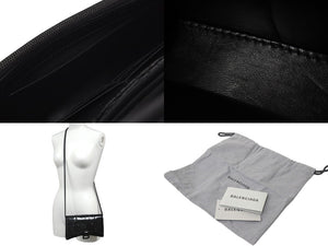 BALENCIAGA バレンシアガ アワーグラス チェーン ウォレット ショルダーバッグ 656050 ブラック クロコ型押し 美品 中古 58008