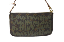 Load image into Gallery viewer, LOUIS VUITTON ルイヴィトン ハンドバッグ ポシェットアクセソワール グラフィティ M92191 カーキ ゴールド金具 美品 中古 58015